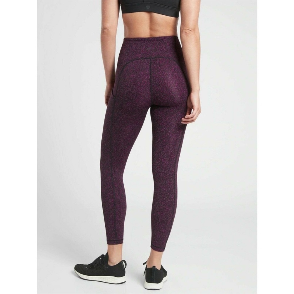 Athleta Ultimate Stash Textured 7/8 Tight size XL Purple black - Picture 2 of 9